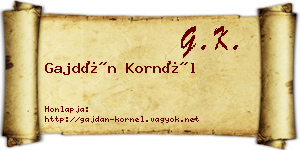 Gajdán Kornél névjegykártya