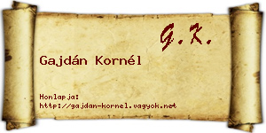 Gajdán Kornél névjegykártya